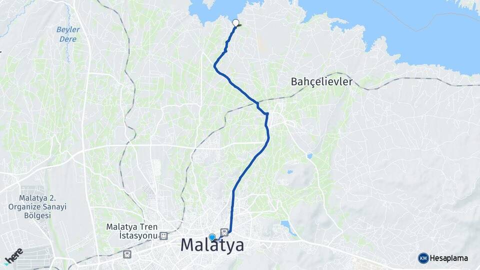 Malatya Bahri Battalgazi Arası Kaç Km - Yol Haritası