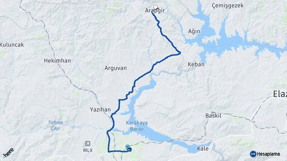 Malatya Battalgazi Arapgir Arası Kaç Km - Yol Haritası