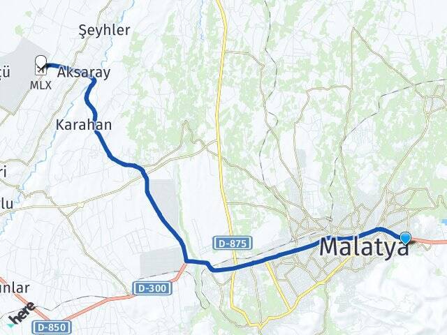 Çöşnük Malatya Havalimanı Arası Kaç Km - Yol Tarifi