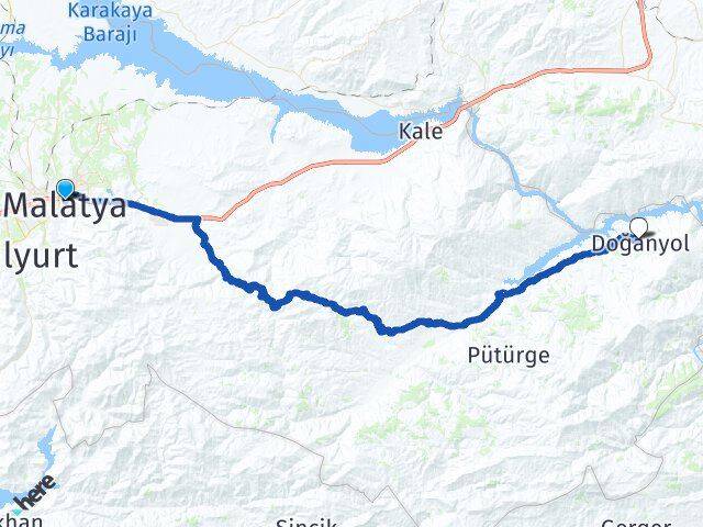 Malatya Battalgazi Doğanyol Arası Kaç Km - Yol Haritası