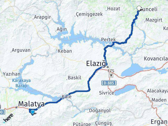 Merkez Beydağı Tunceli Arası Kaç Km - Yol Tarifi