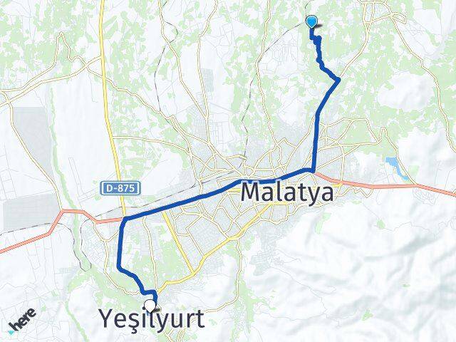 Malatya Battalgazi Yeşilyurt Arası Kaç Km - Yol Haritası