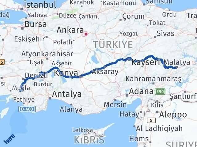 Malatya Beyağaç Denizli Arası Kaç Km - Yol Haritası