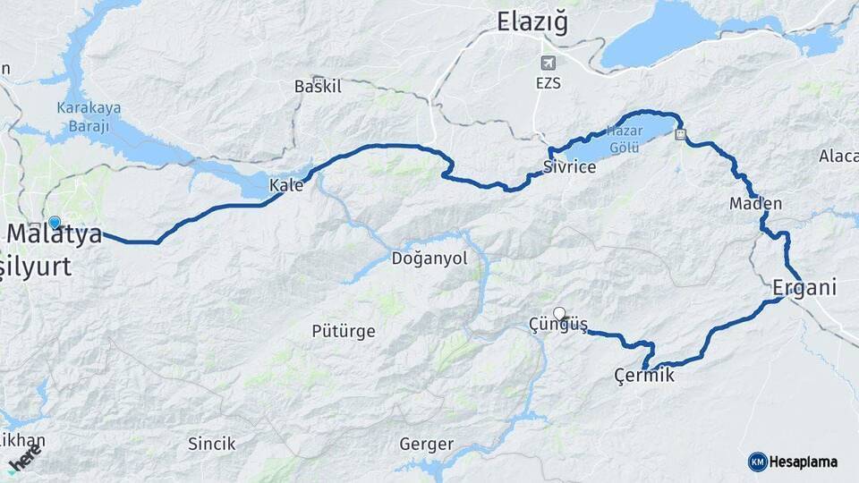 Malatya Çüngüş Arası Kaç Km - Yol Tarifi