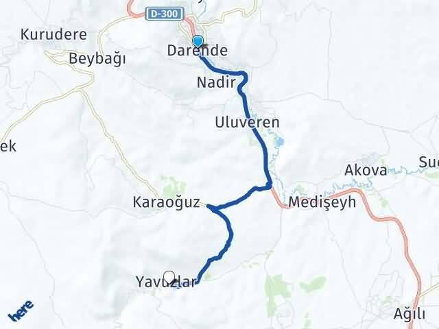 Malatya Darende Yavuzlar Darende Arası Kaç Km - Yol Haritası