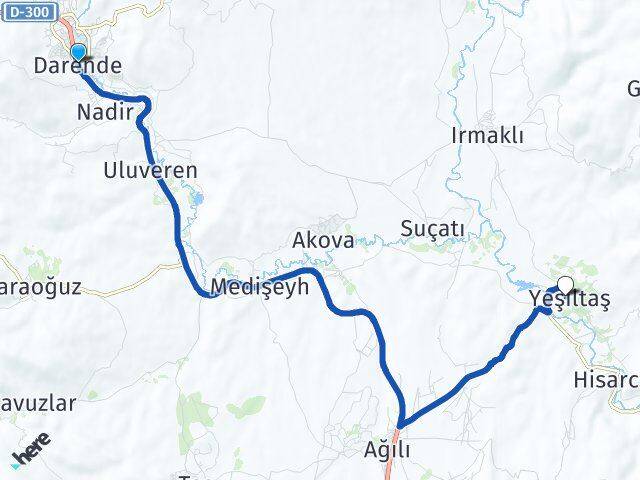 Malatya Darende Yeşiltaş Darende Arası Kaç Km - Yol Haritası