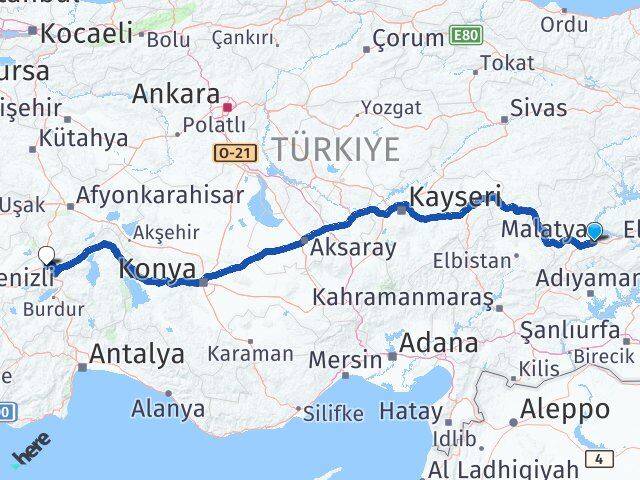 Malatya Dinar Afyonkarahisar Arası Kaç Km - Yol Haritası