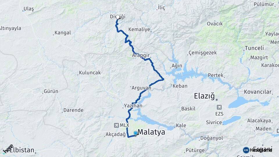 Malatya Divriği Sivas Arası Kaç Km - Yol Haritası