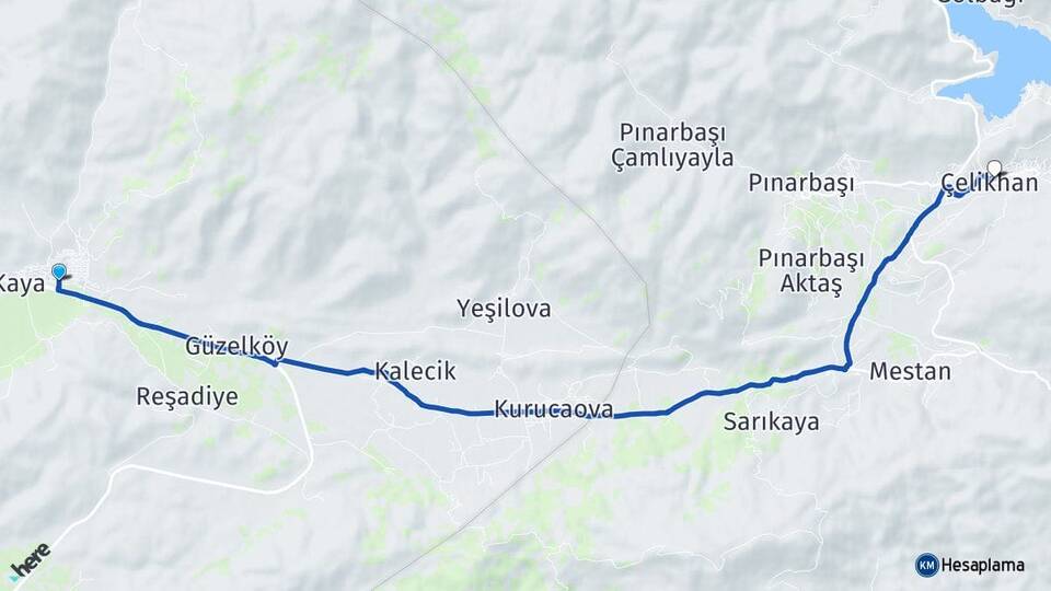 Malatya Doğanşehir Sürgü Çelikhan Adıyaman Arası Kaç Km - Yol Haritası