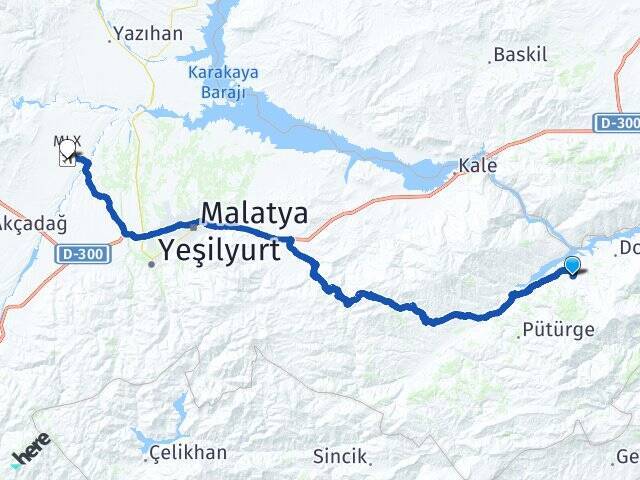 Damlı Malatya Havalimanı Arası Kaç Km - Yol Tarifi