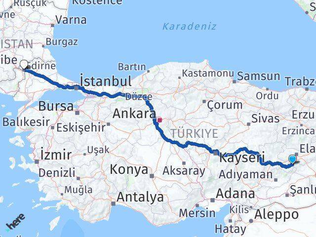 Doğanyol Edirne Arası Kaç Km - Yol Tarifi