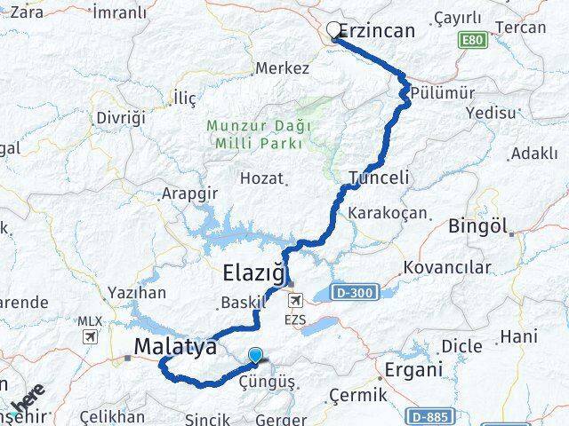 Doğanyol Erzincan Arası Kaç Km - Yol Tarifi