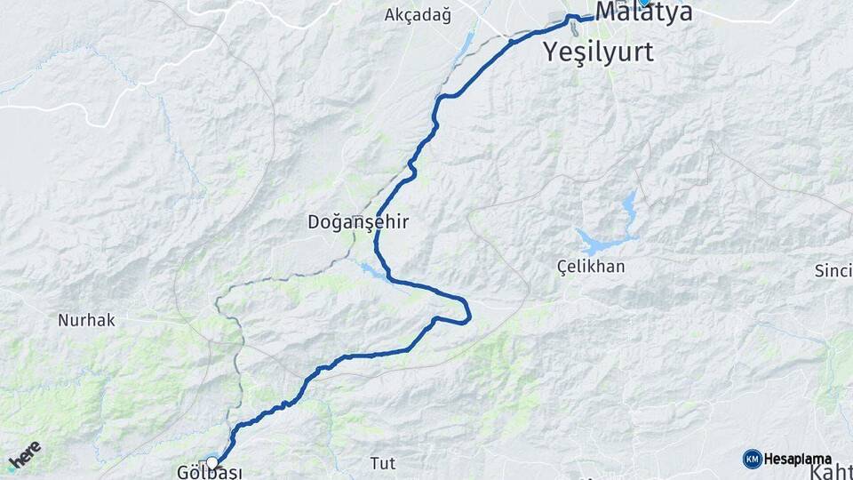 Malatya Gölbaşı Adıyaman Arası Kaç Km - Yol Haritası