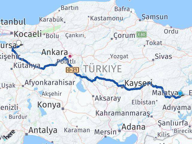 Malatya Gölpazarı Bilecik Arası Kaç Km - Yol Haritası