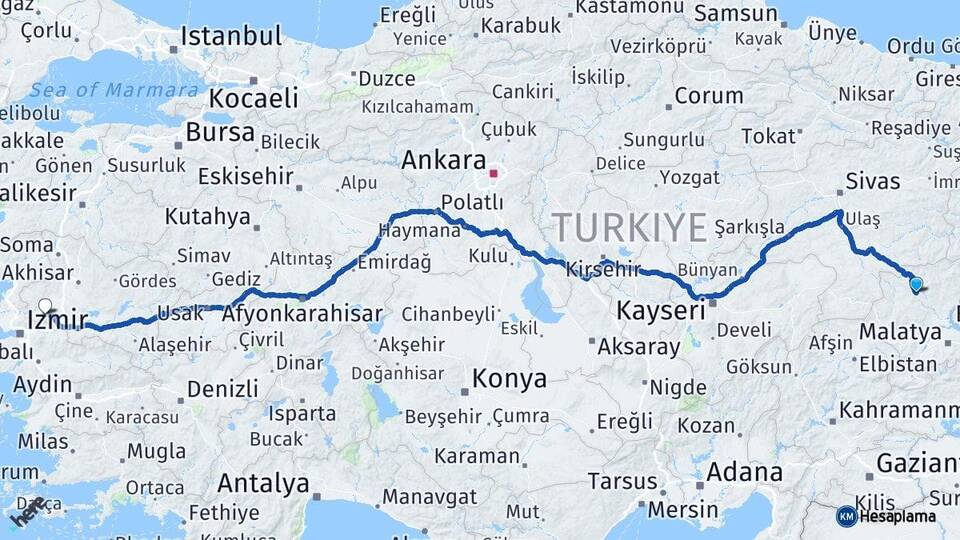 Malatya Hekimhan Manisa Arası Kaç Km - Yol Haritası