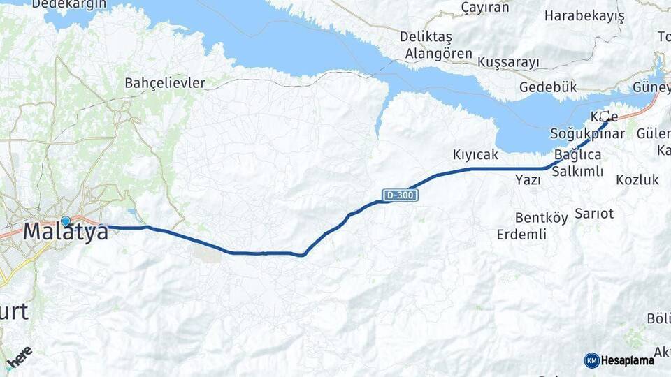 Malatya Kale Arası Kaç Km - Yol Haritası