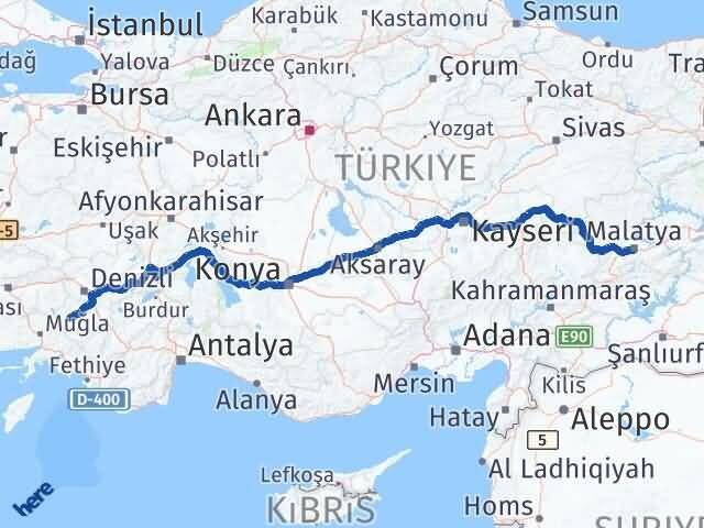 Malatya Kale Denizli Arası Kaç Km - Yol Haritası