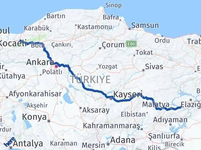 Malatya Kale Düzce Arası Kaç Km - Yol Haritası