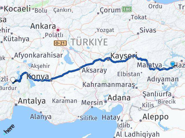 Malatya Kale Isparta Arası Kaç Km - Yol Haritası