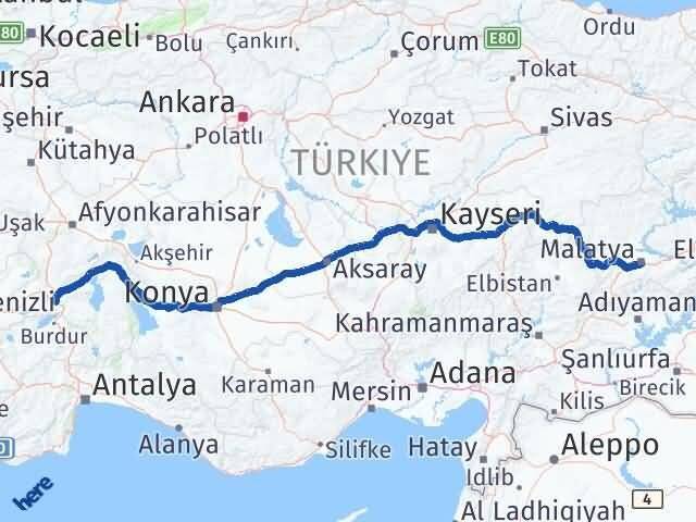 Malatya Keçiborlu Isparta Arası Kaç Km - Yol Haritası