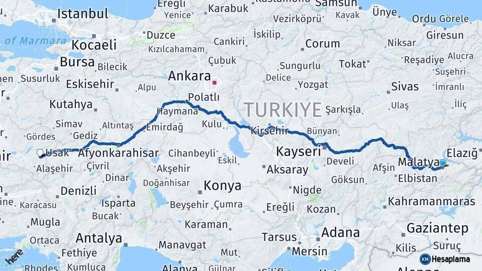 Malatya Kula Manisa Arası Kaç Km - Yol Haritası