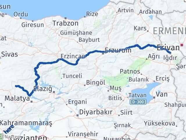 Malatya Kuluncak Iğdır Arası Kaç Km - Yol Haritası