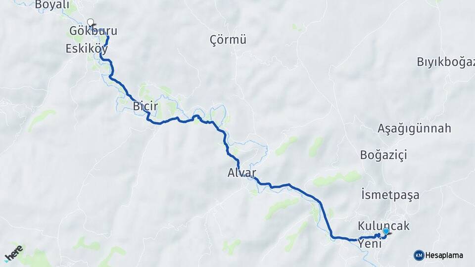 Malatya Kuluncak Sofular Kuluncak Arası Kaç Km - Yol Haritası