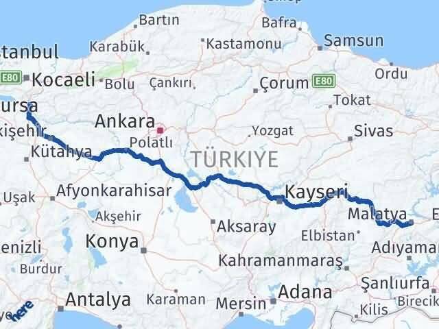 Malatya Osmaneli Bilecik Arası Kaç Km - Yol Haritası