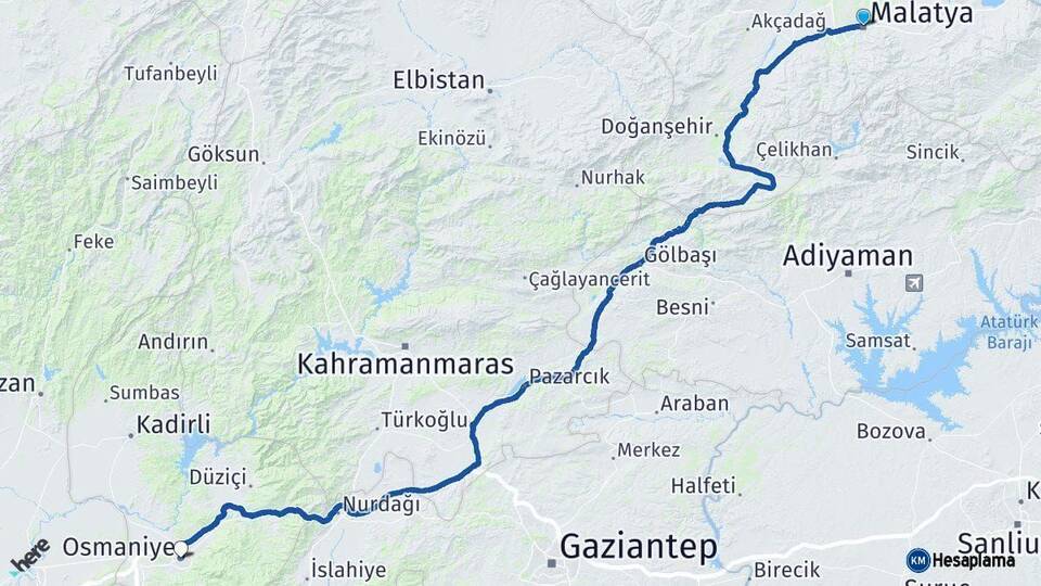 Malatya Osmaniye Arası Kaç Km - Yol Haritası