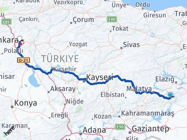 Erdemler Turgut Özal Üniversitesi Arası Kaç Km - Yol Tarifi