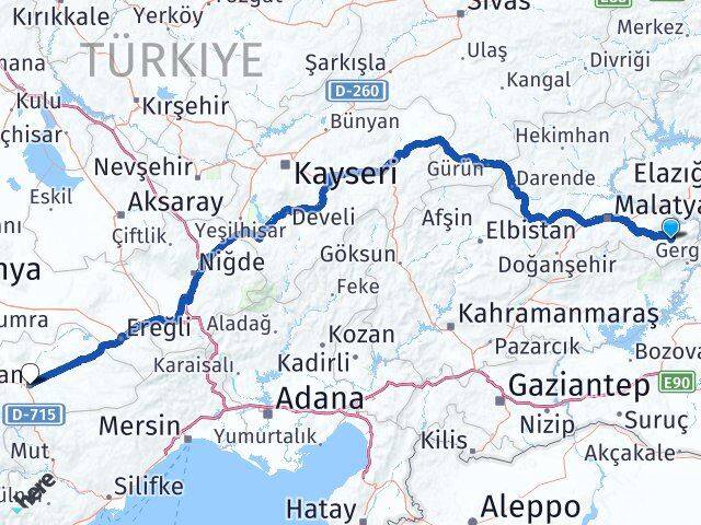 Malatya Pütürge Karaman Arası Kaç Km - Yol Haritası