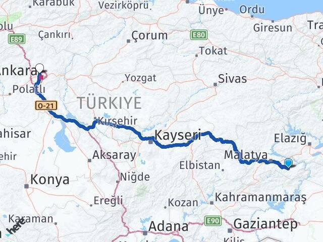 Pazarcık Turgut Özal Üniversitesi Arası Kaç Km - Yol Tarifi