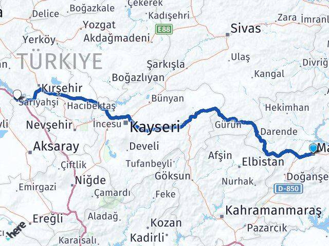 Malatya Sarıyahşi Aksaray Arası Kaç Km - Yol Haritası