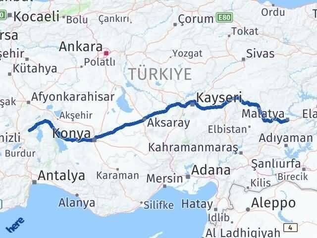 Malatya Senirkent Isparta Arası Kaç Km - Yol Haritası