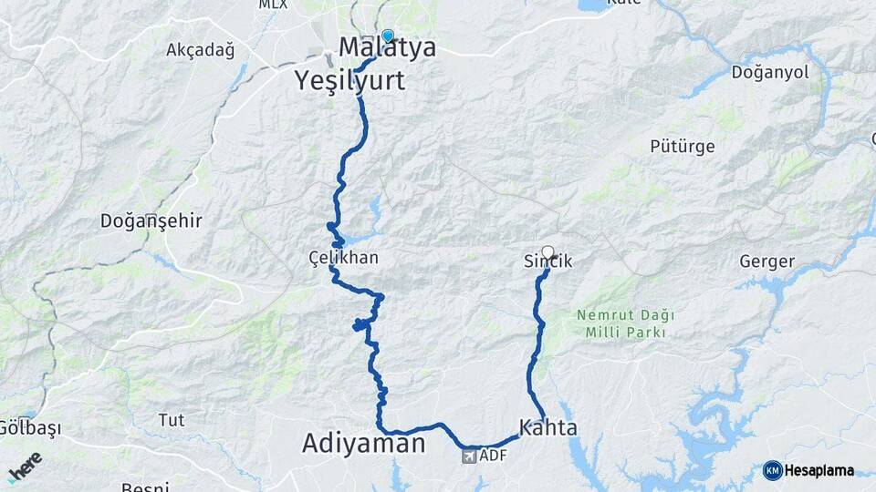Malatya Sincik Adıyaman Arası Kaç Km - Yol Haritası