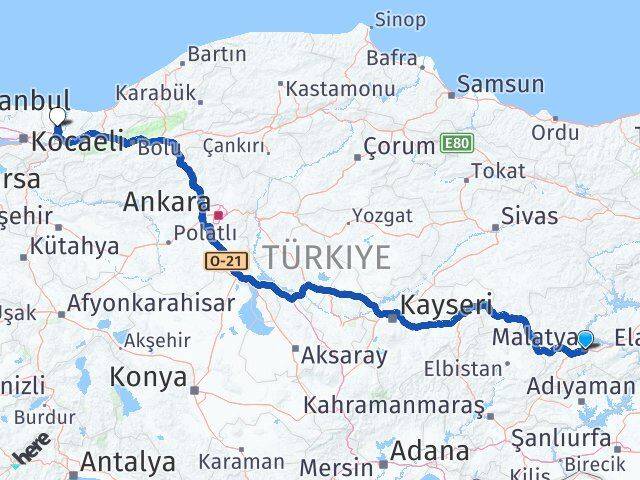 Malatya Söğütlü Sakarya Arası Kaç Km - Yol Haritası