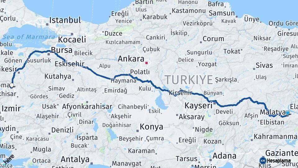 Malatya Soma Manisa Arası Kaç Km - Yol Haritası