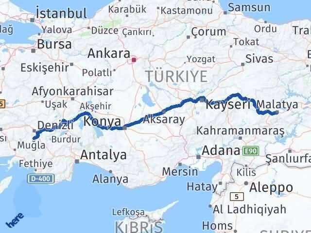 Malatya Tavas Denizli Arası Kaç Km - Yol Haritası
