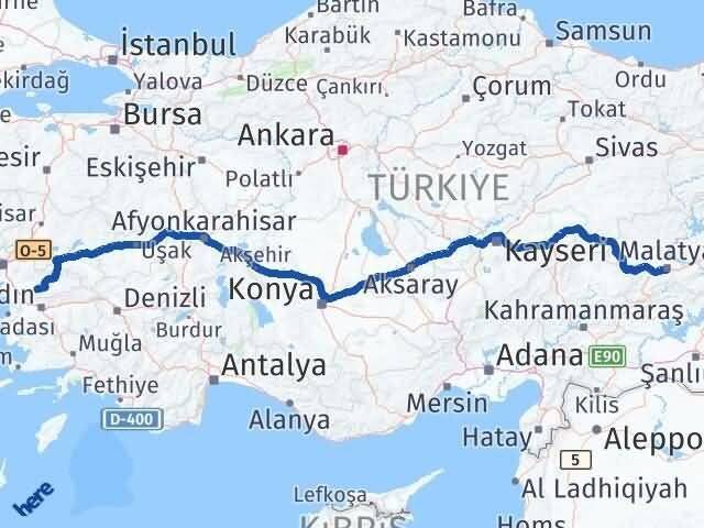 Malatya Tire İzmir Arası Kaç Km - Yol Haritası