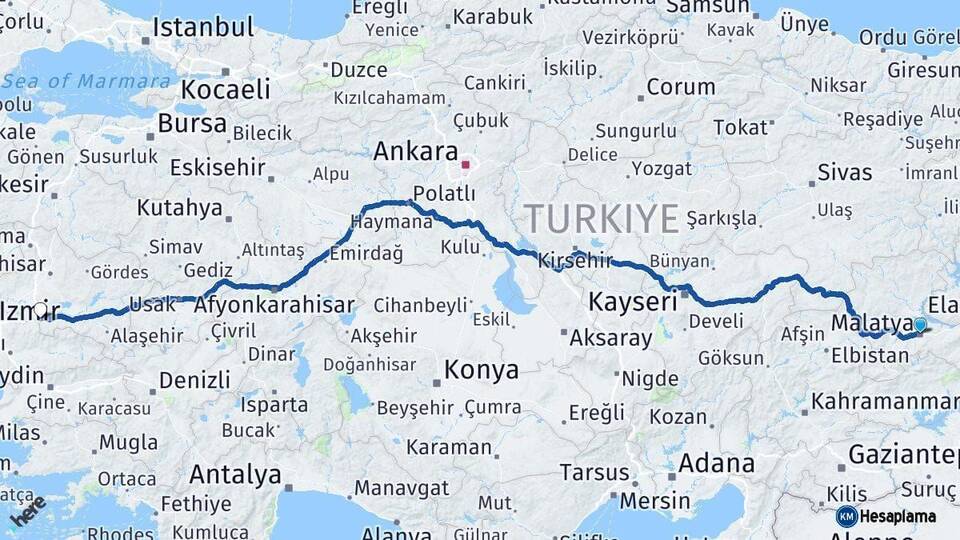 Malatya Turgutlu Manisa Arası Kaç Km - Yol Haritası
