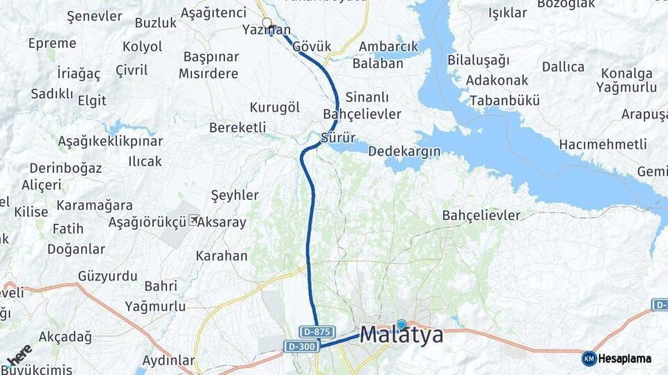Malatya Yazıhan Arası Kaç Km - Yol Haritası