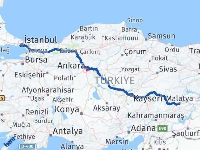 Malatya Zeytinburnu İstanbul Arası Kaç Km - Yol Haritası
