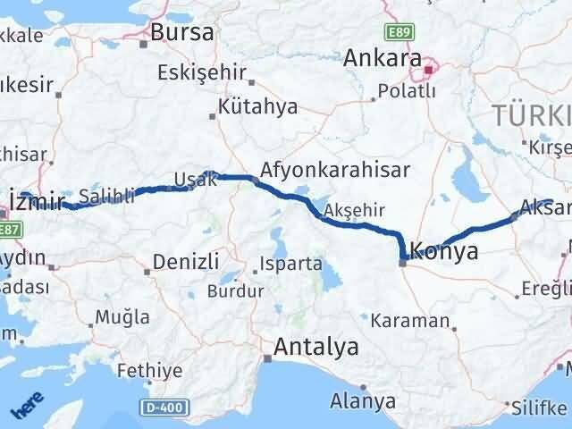 Manisa Acıgöl Nevşehir Arası Kaç Km - Yol Haritası