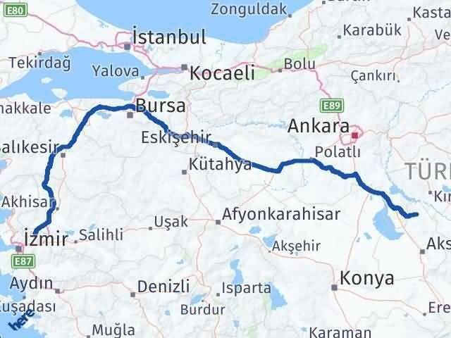 Manisa Ağaçören Aksaray Arası Kaç Km - Yol Haritası