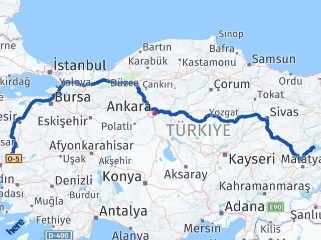 Manisa Ağın Elazığ Arası Kaç Km - Yol Haritası