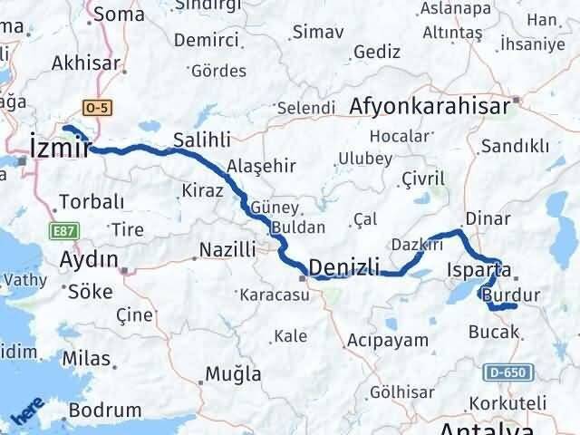 Manisa Ağlasun Burdur Arası Kaç Km - Yol Haritası