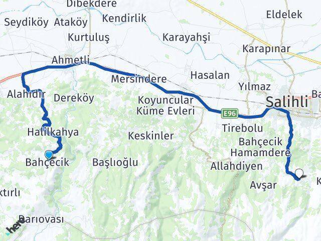 Bahçecik Salihli Arası Kaç Km - Yol Tarifi