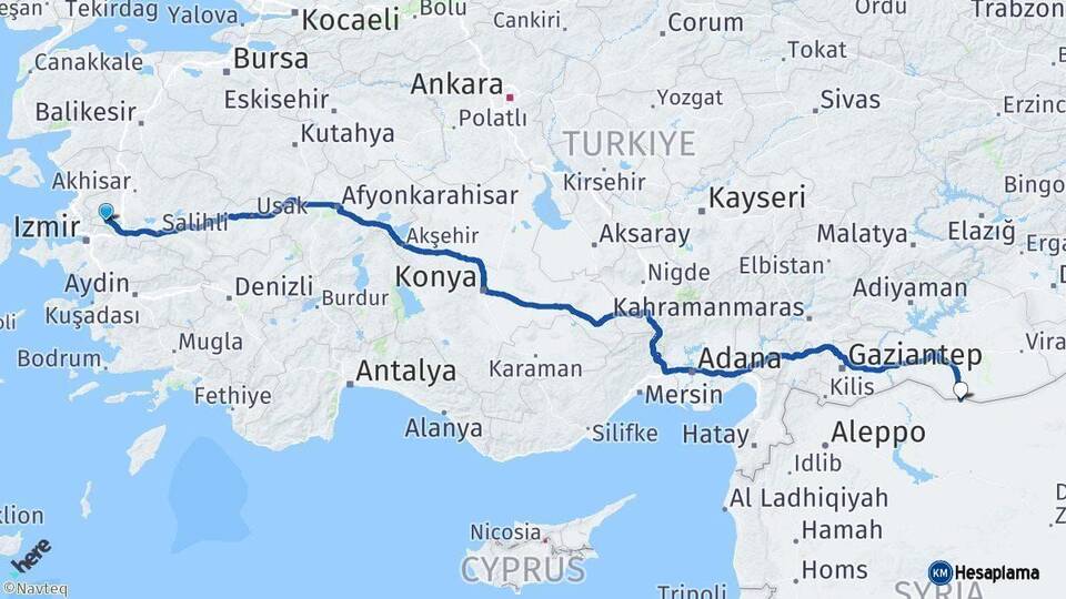Manisa Akçakale Şanlıurfa Arası Kaç Km - Yol Haritası