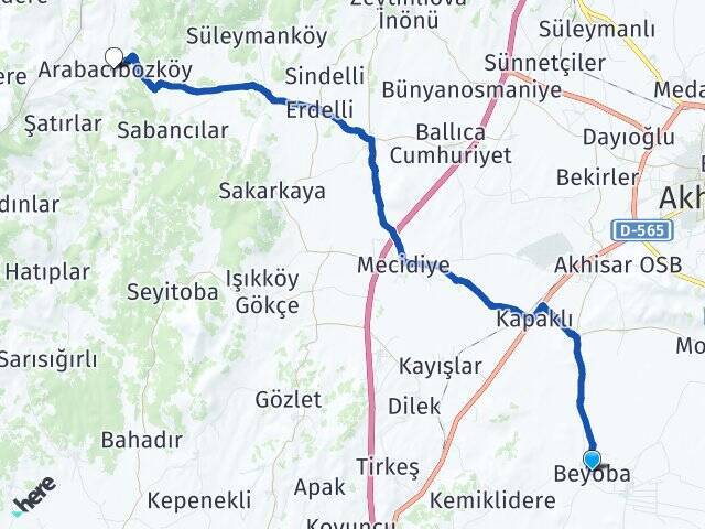 Beyoba Arabacıbozköy Arası Kaç Km - Yol Tarifi