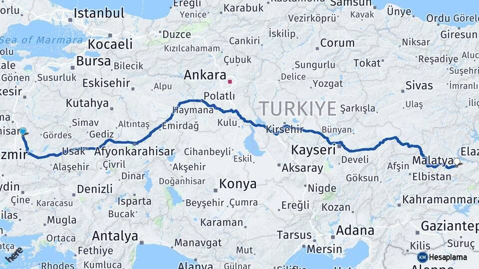 Manisa Akhisar Malatya Arası Kaç Km - Yol Haritası